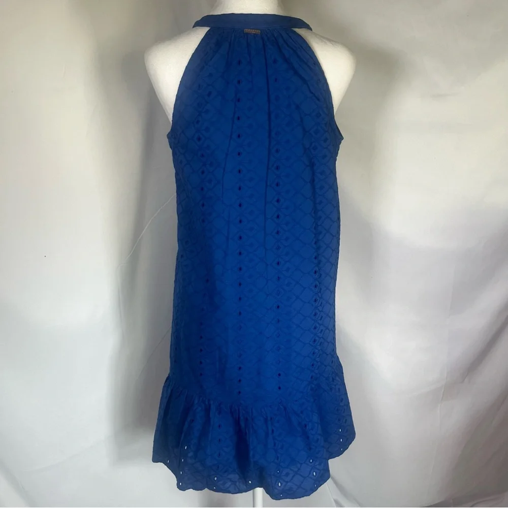 Cabana Life Embroidered Eyelet Halter Dress Blue Size Small Beach‎ Resort Vacay - Picture 6 of 9